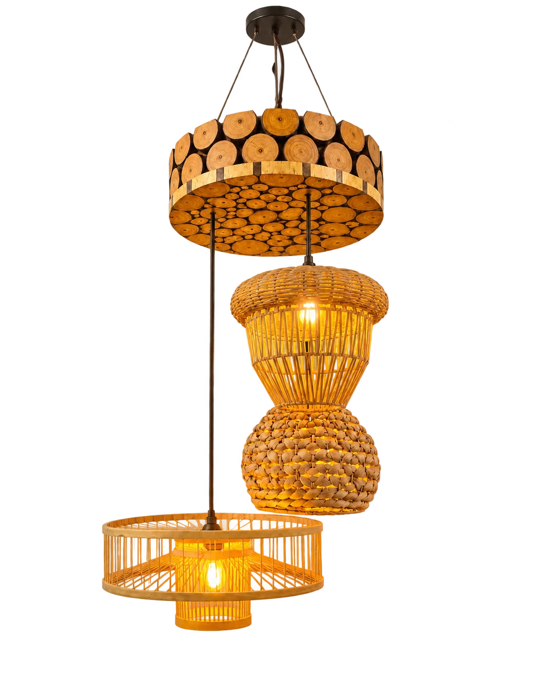Wood Slice Chandelier