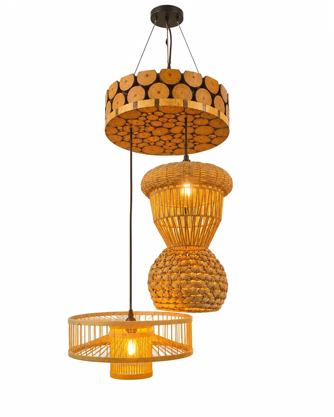 Wood Slice Chandelier