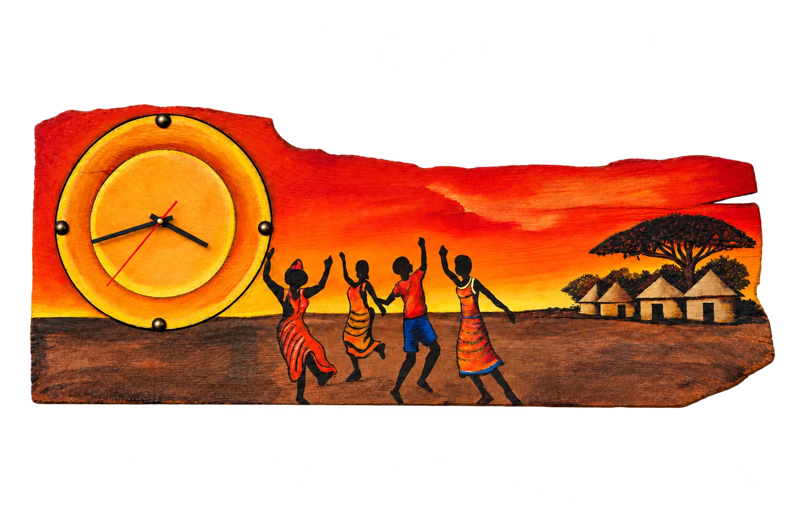 Sunset Rhythm Wood Clock