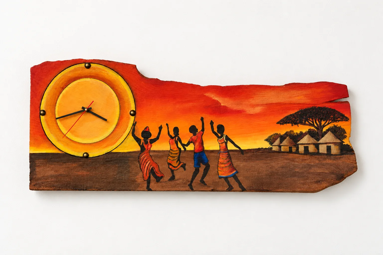 Sunset Rhythm Wood Clock